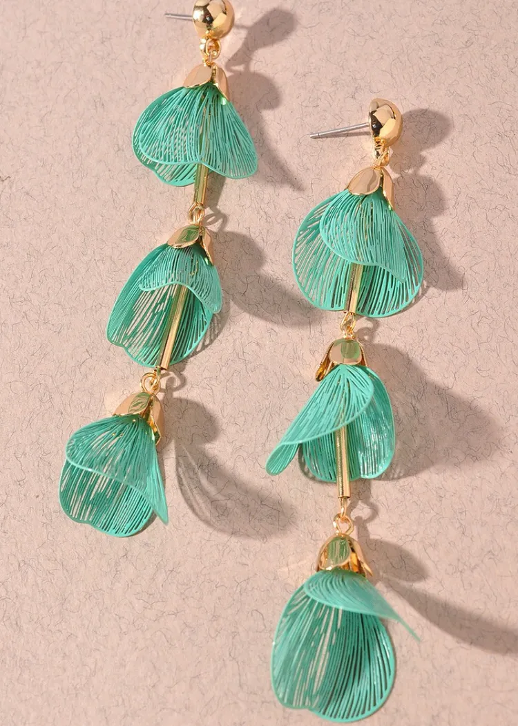 Meadow Leaf Drop Earrings-Turquoise ***FINAL SALE***