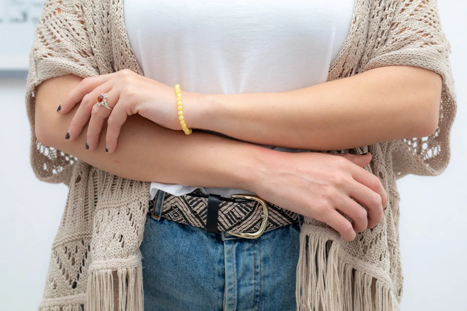 Mini Butterscotch Yellow Amber Sphere Bracelet - Handmade Baltic Amber Jewelry | Elegant & Timeless