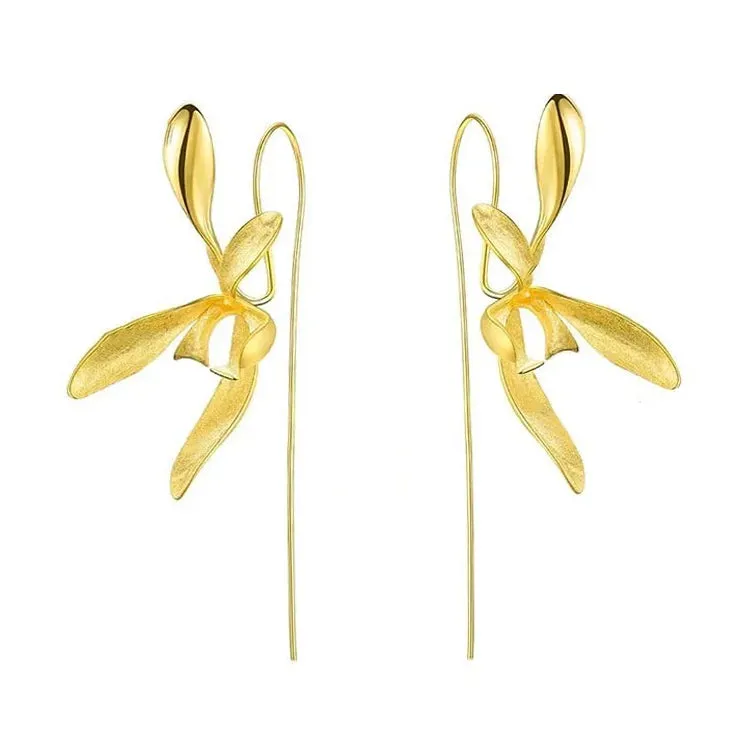 Minimalist Aesthetic Orchid Earrings