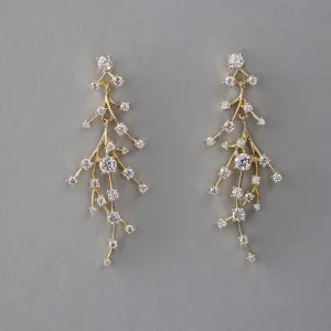 Minimalist Waterfall CZ Bridal Earrings