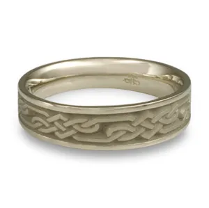 Narrow Lattice Wedding Ring in 18K White Gold