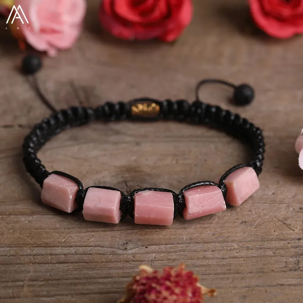 Natural Black Tourmaline Nugget Beads Knotted Handmade Woven Bracelet Women Stone Beads Braid Bracelet Adjustable N0456AMI