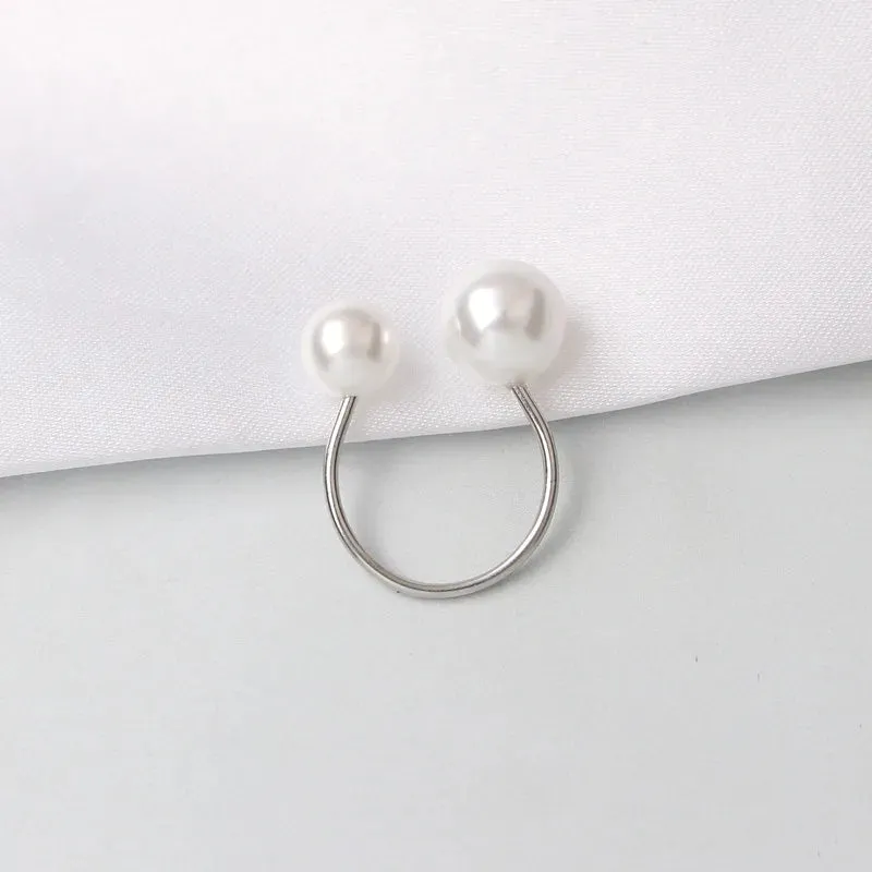 New Women's Rings Simulated Pearls Adjustable Anillos Fashion Jewelry Anel Wedding Engagement Finger Ring