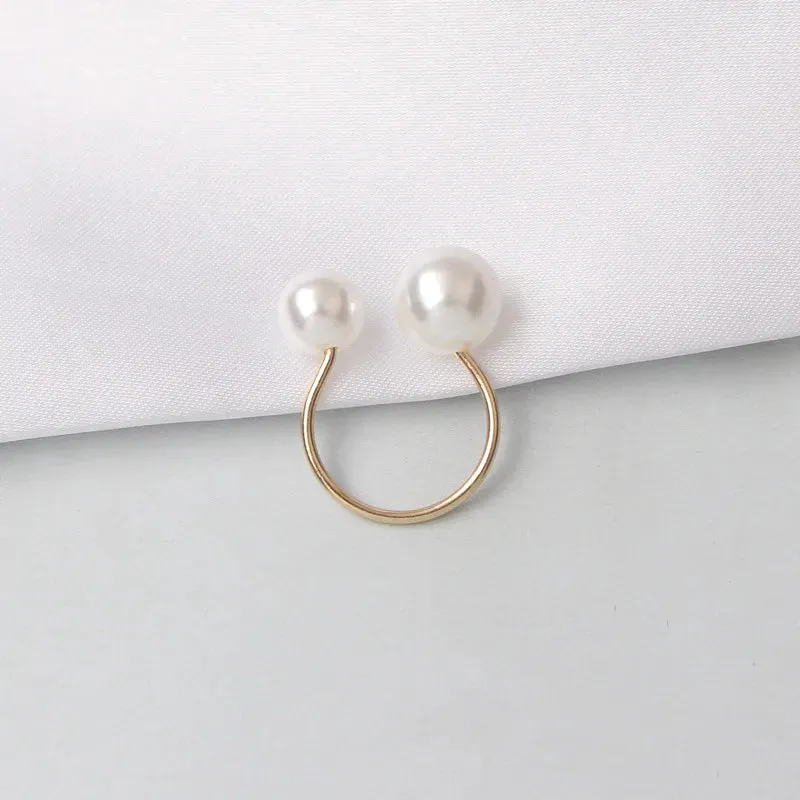 New Women's Rings Simulated Pearls Adjustable Anillos Fashion Jewelry Anel Wedding Engagement Finger Ring