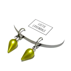 Olive Green Moonglow Midi Spike Cuff Hoops