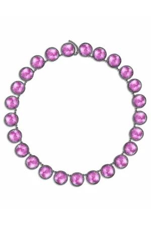 Olivia Button Rivière Necklace - Fuchsia