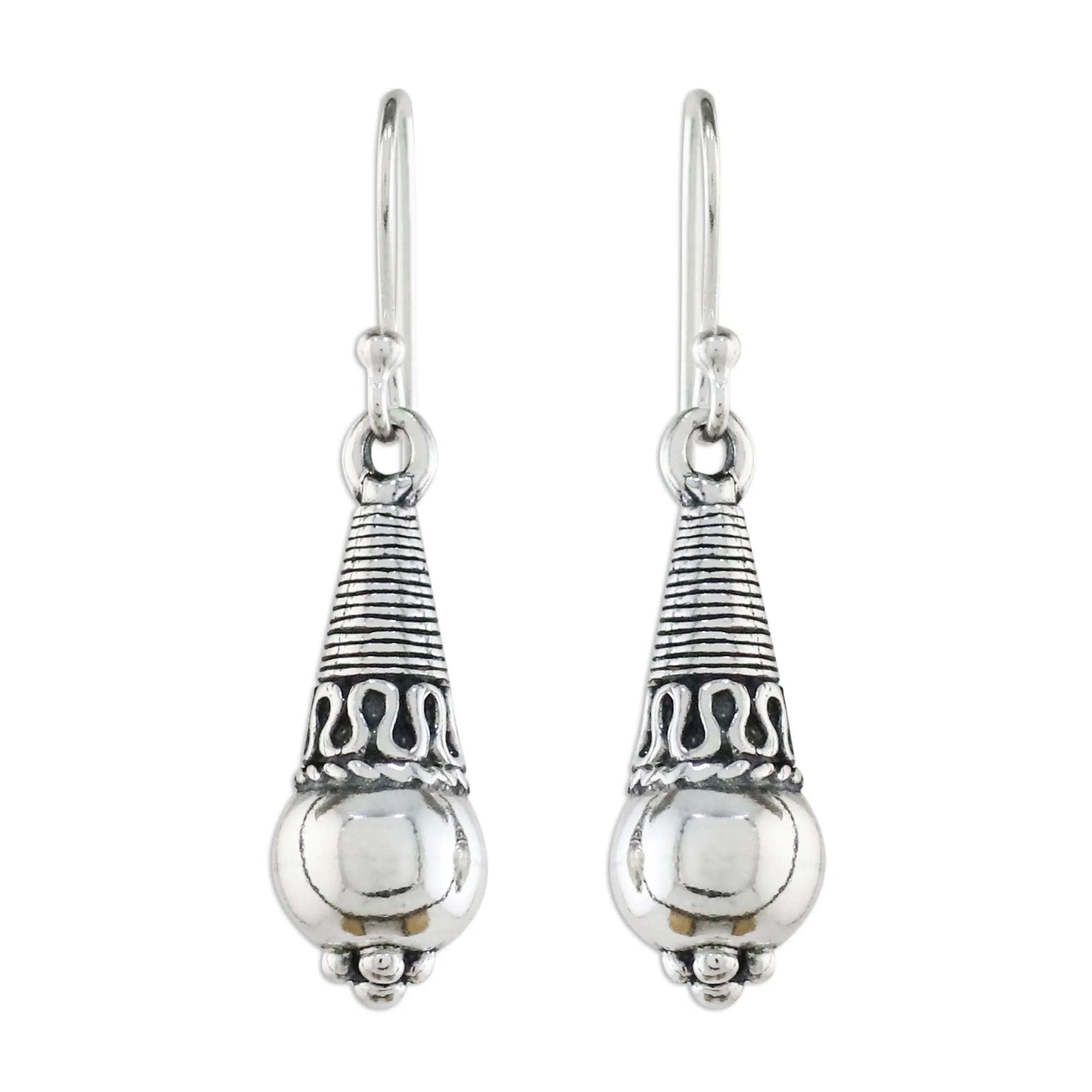 Orbs of Opulence Sterling Silver Dangle Earrings from Thailand