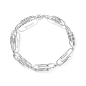 Paper Clip Diamond Bracelet