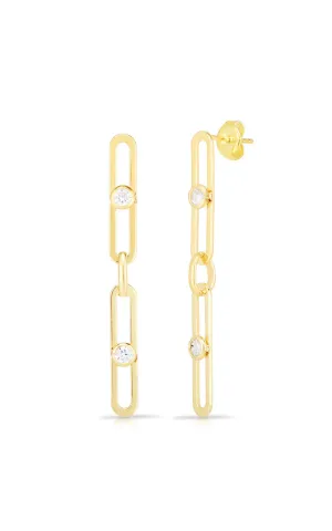 Paperclip Link Drop Stud Earring