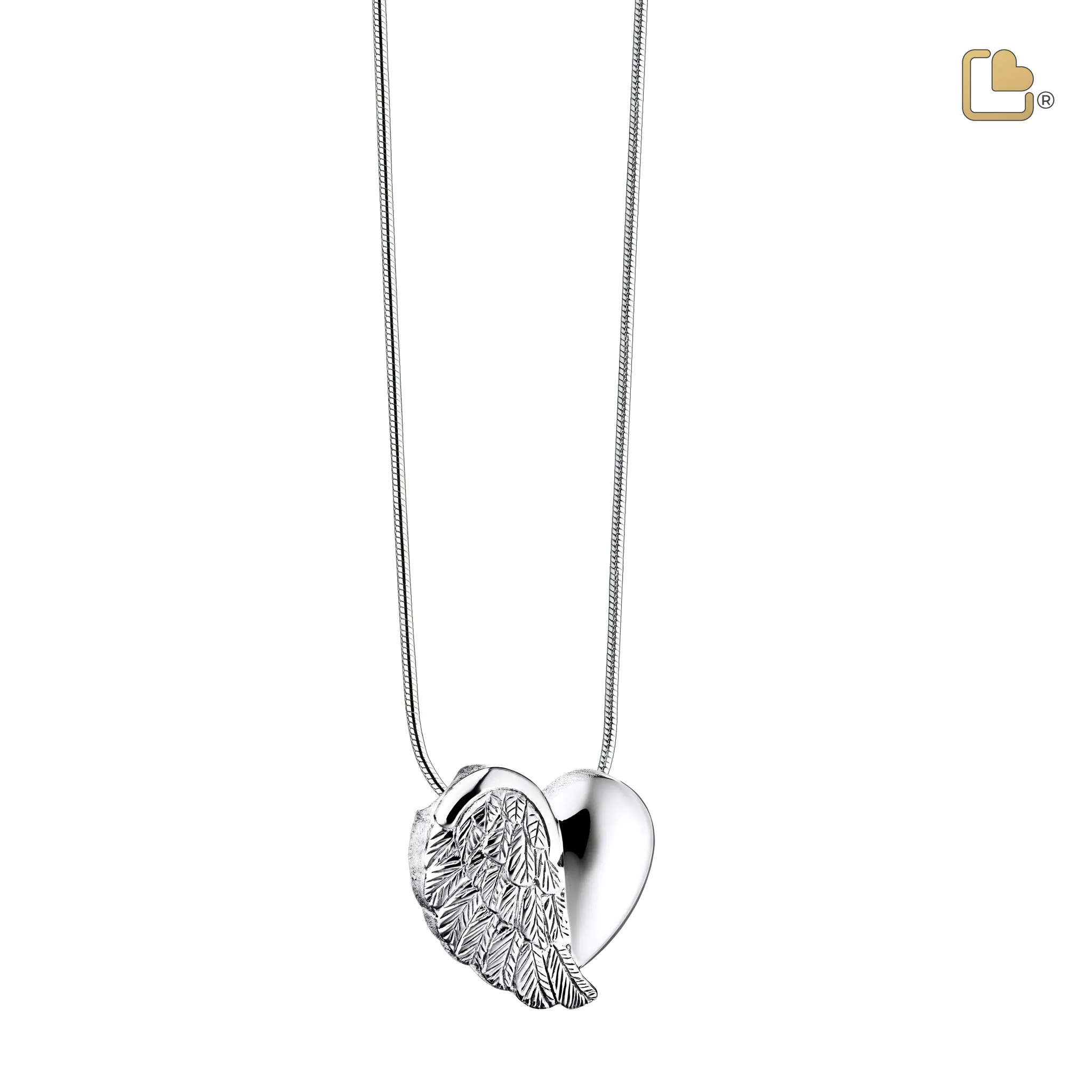 PD1004   LoveWings Ashes Pendant Pol & Bru Silver