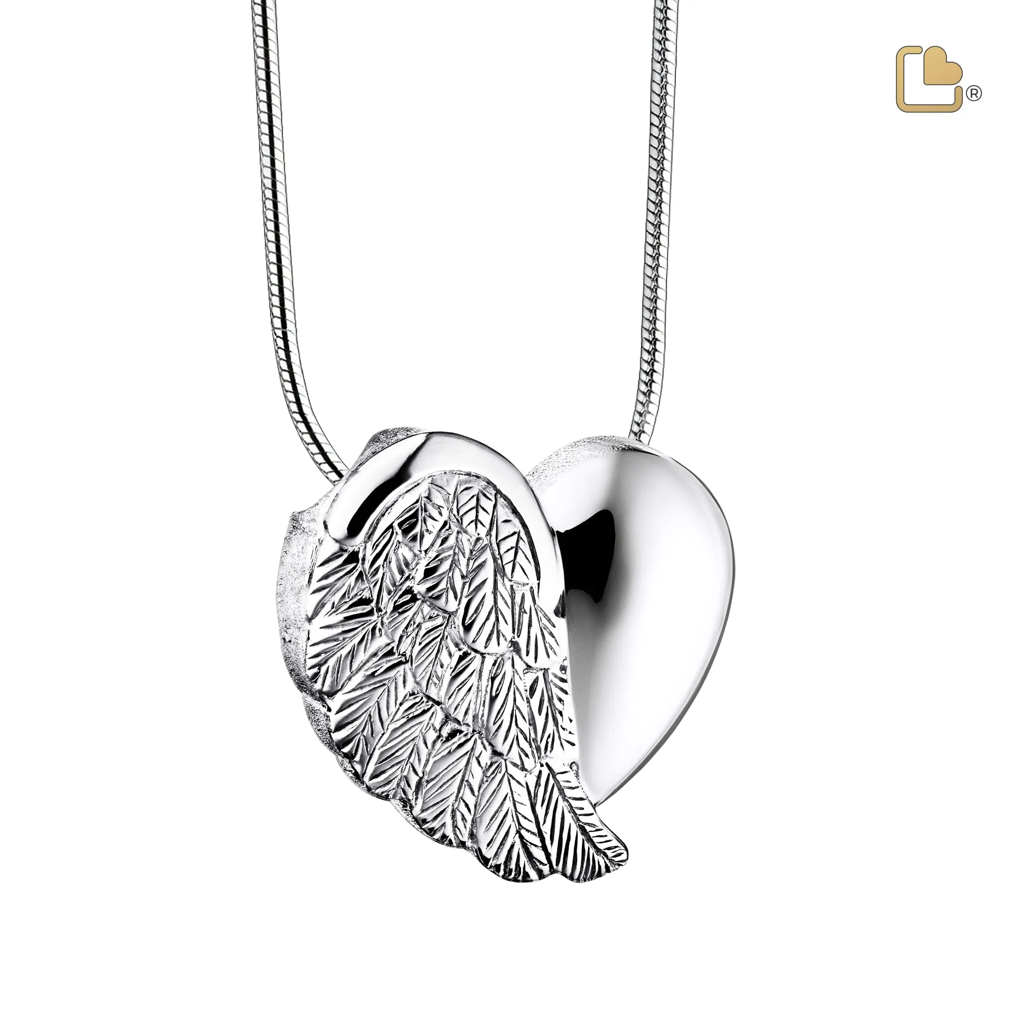 PD1004   LoveWings Ashes Pendant Pol & Bru Silver