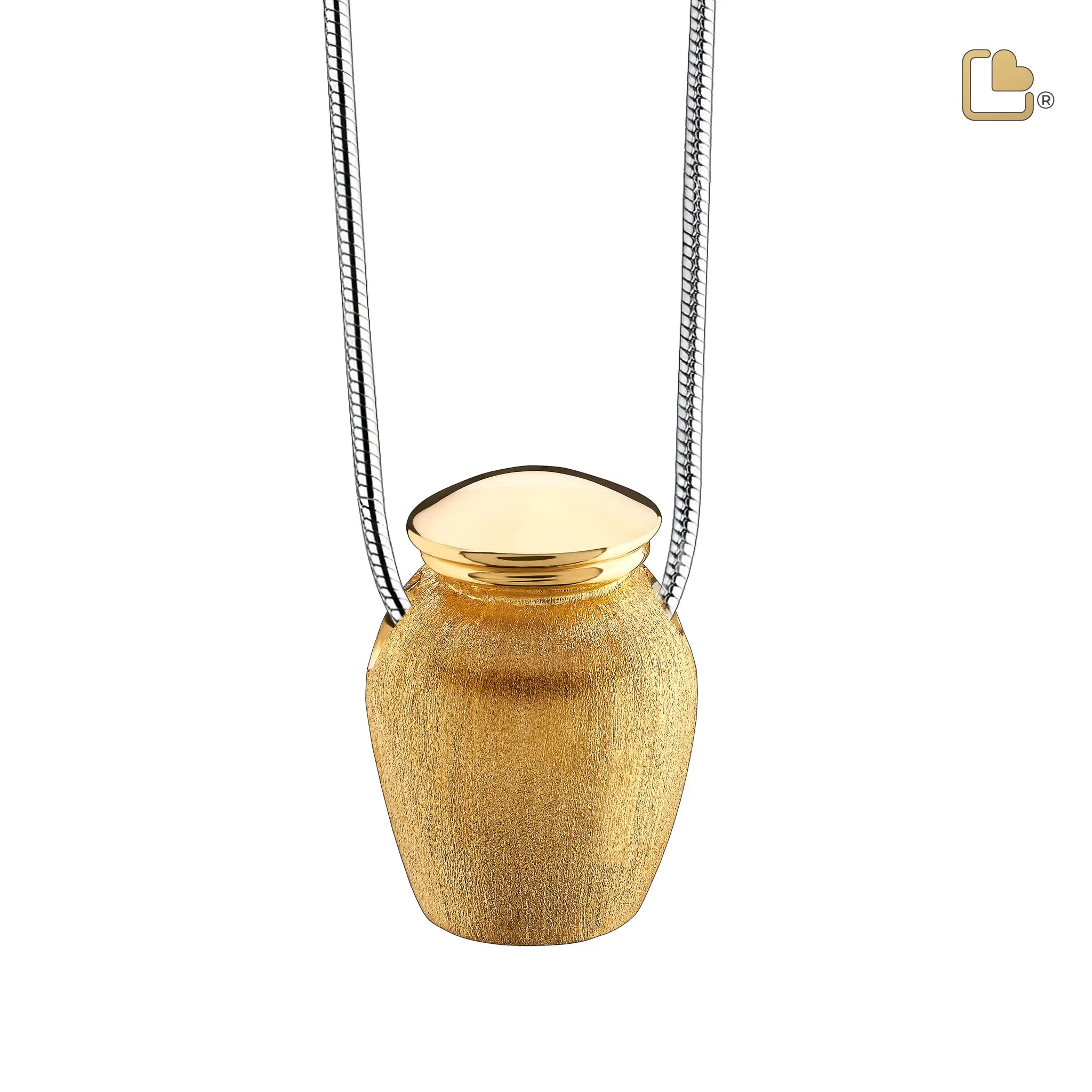 PD1141   Classic Urn Ashes Pendant Pol & Bru Gold Vermeil