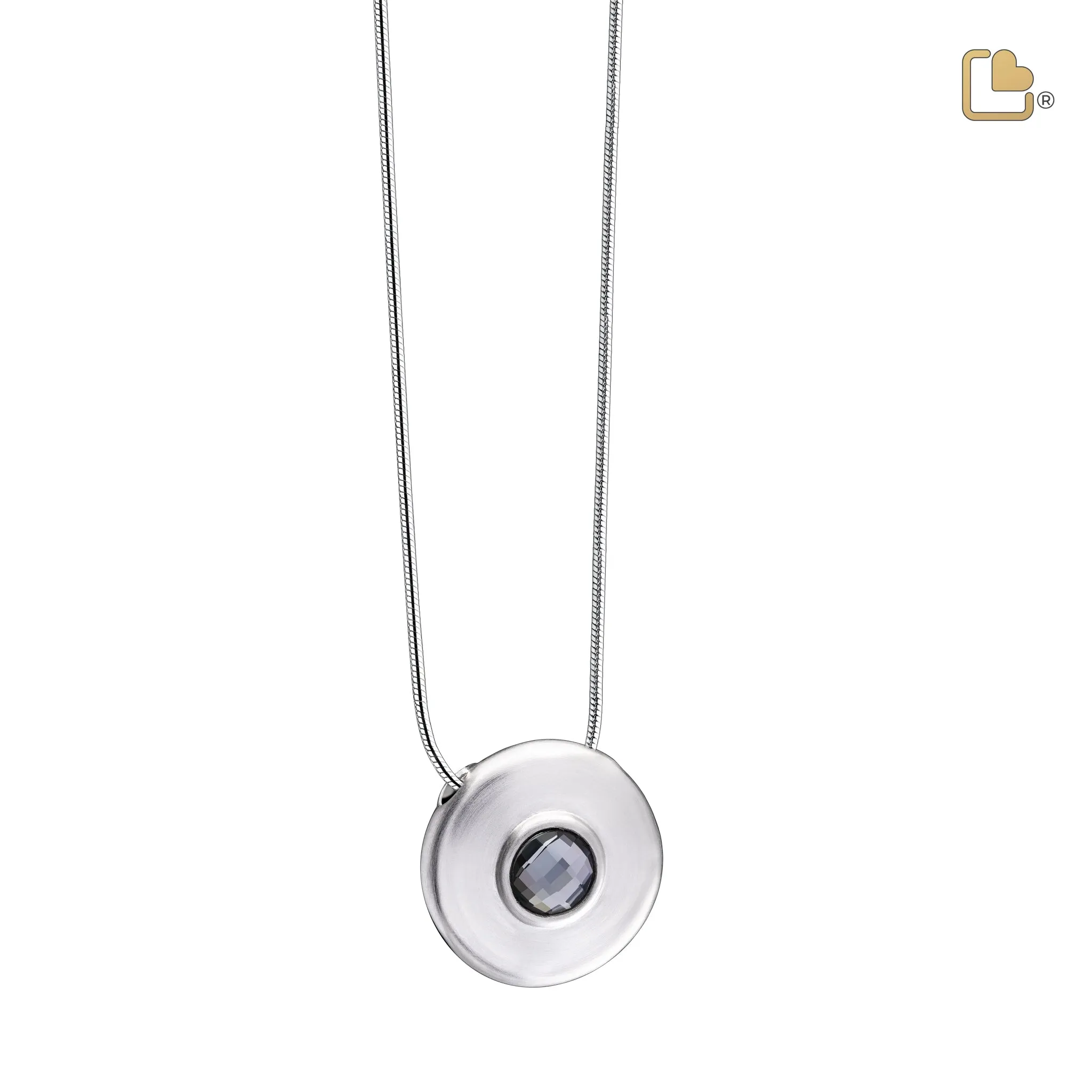 PD1440   Simplicity Ashes Pendant Bru Silver w/Swarovski®