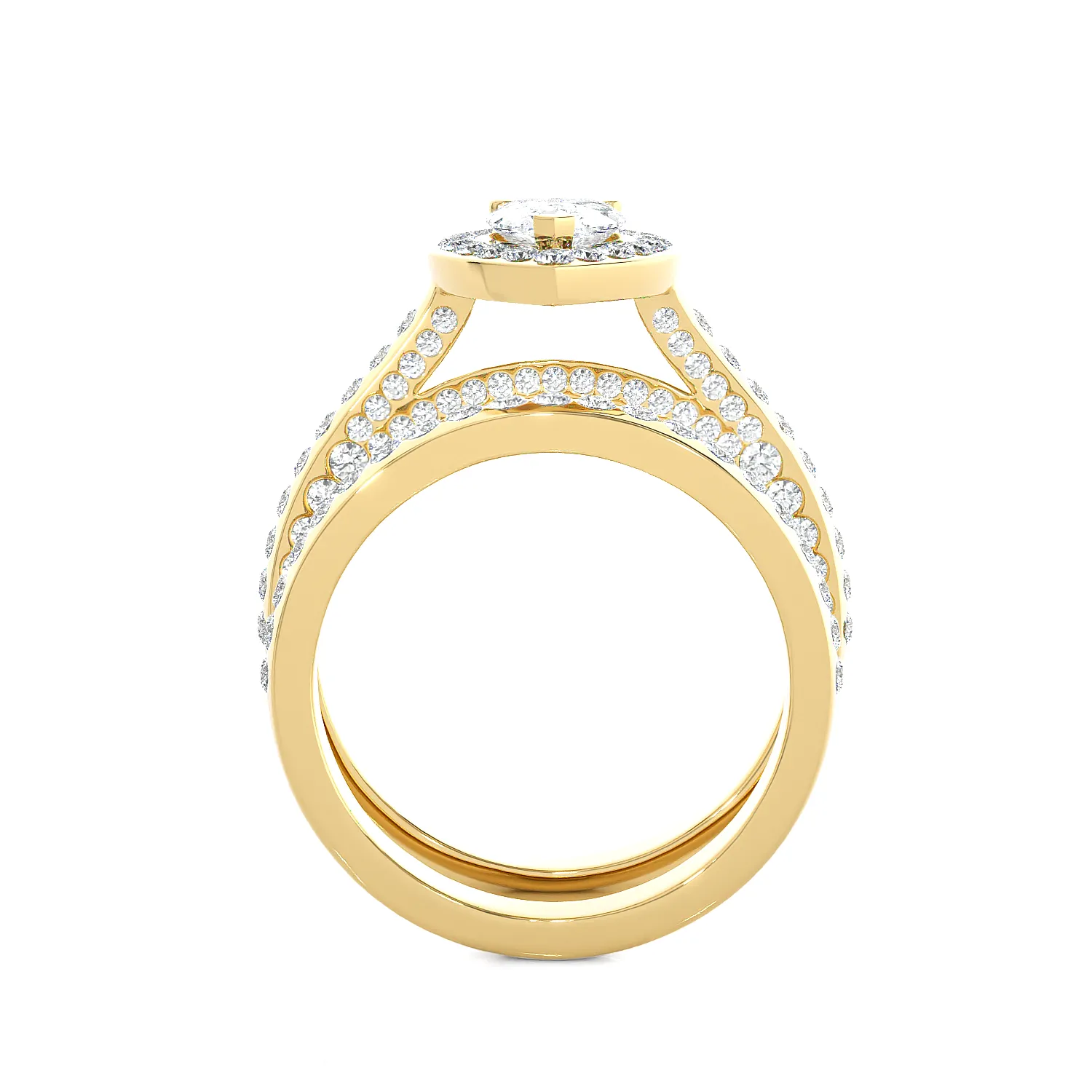 Pear-Shaped Lab Grown Diamond Bridal Ring