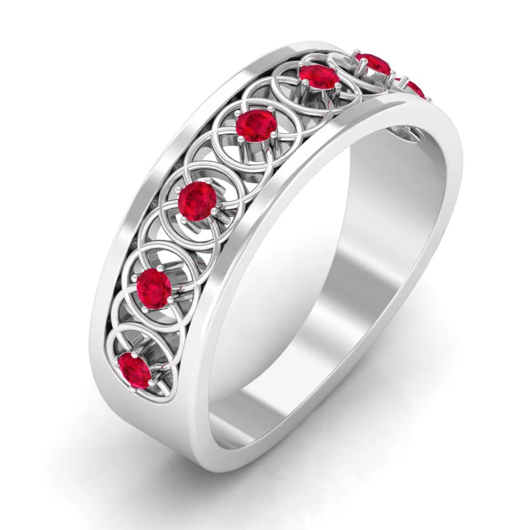 Real Ruby Classic Half Eternity Band