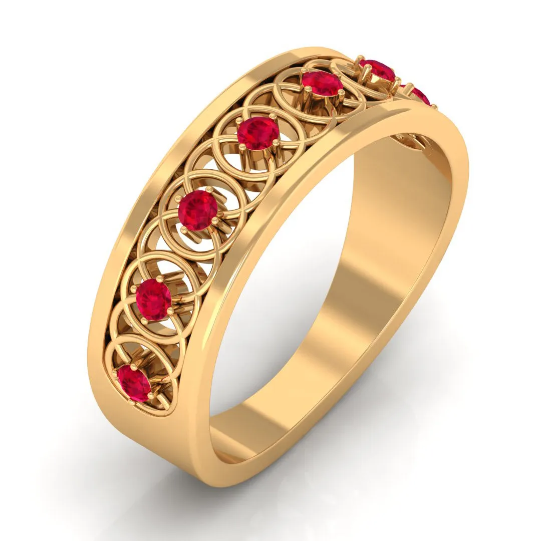 Real Ruby Classic Half Eternity Band