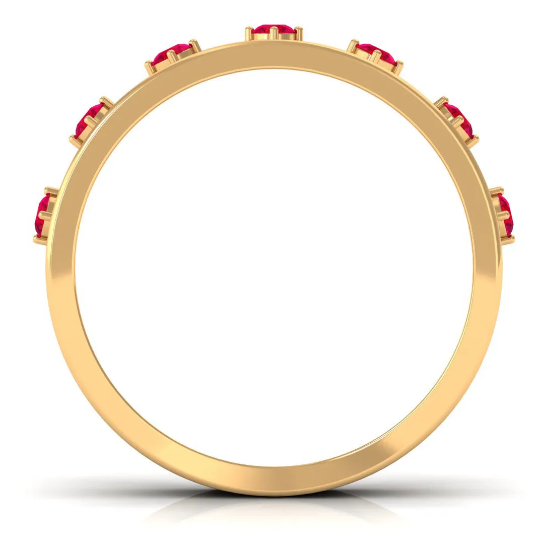 Real Ruby Classic Half Eternity Band