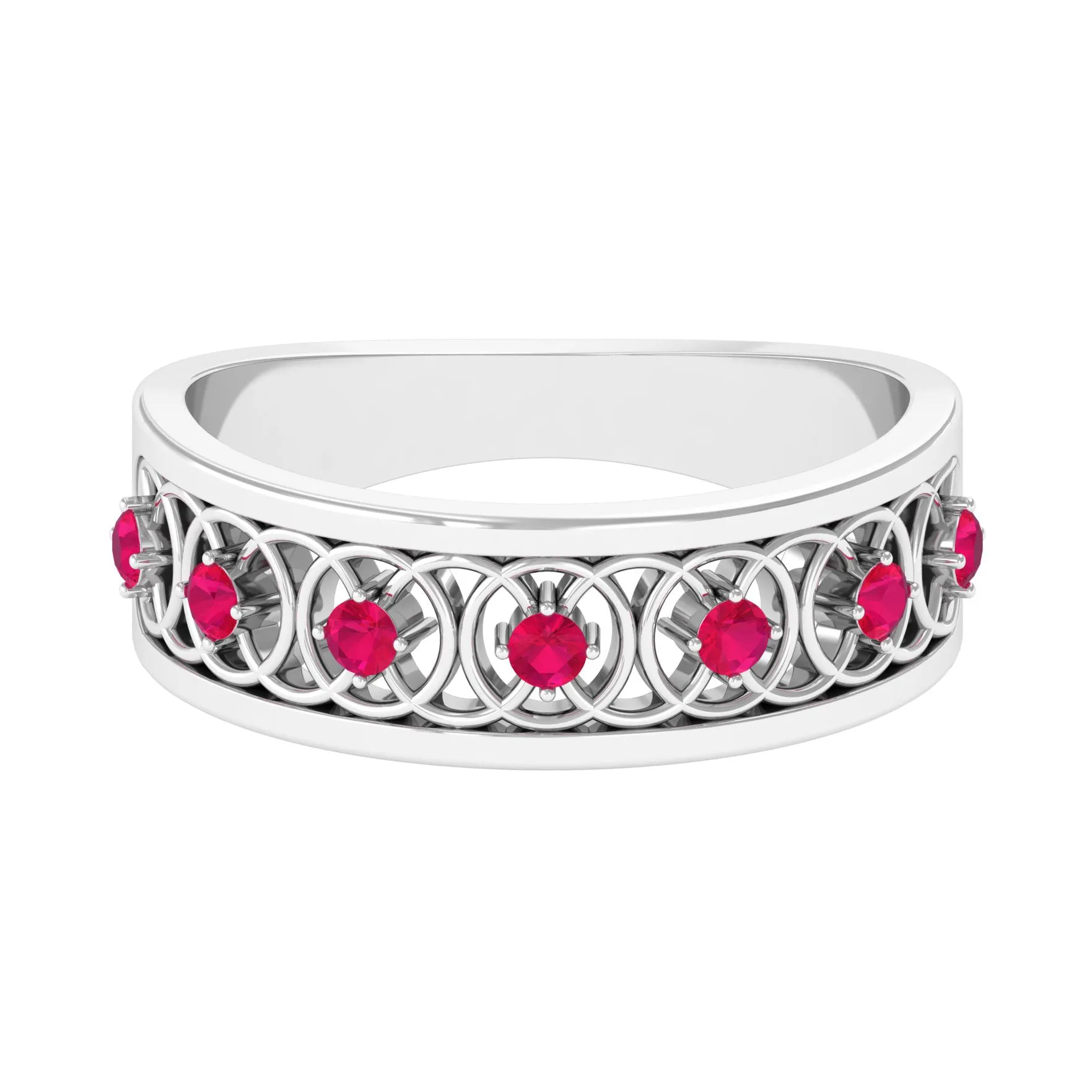 Real Ruby Classic Half Eternity Band