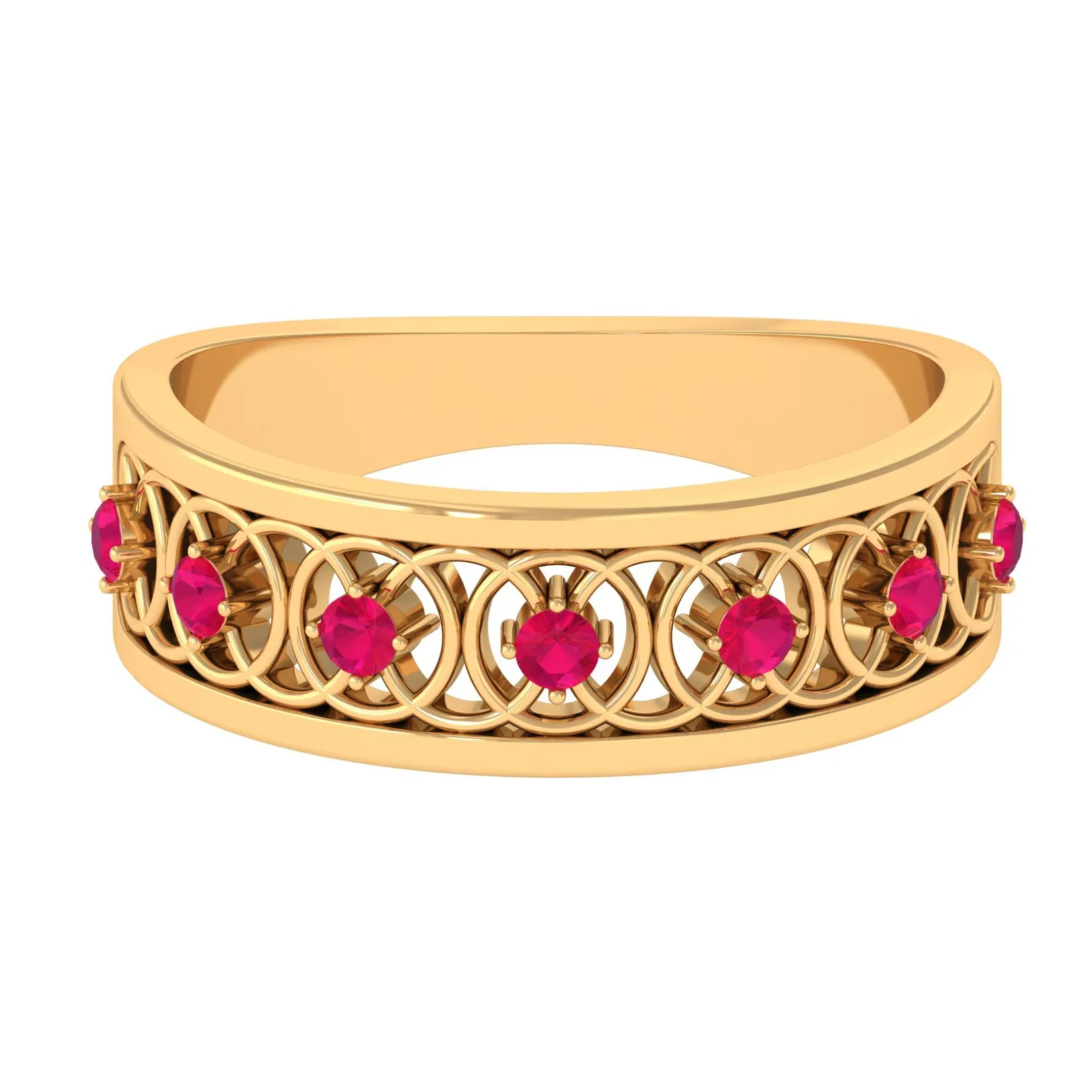 Real Ruby Classic Half Eternity Band