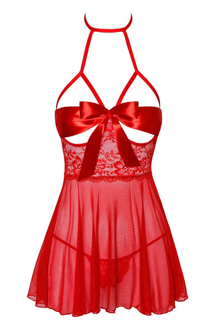 Red bow chemise - Unwrap Me