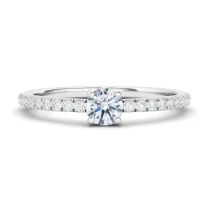 Round & Pave Diamond Ring