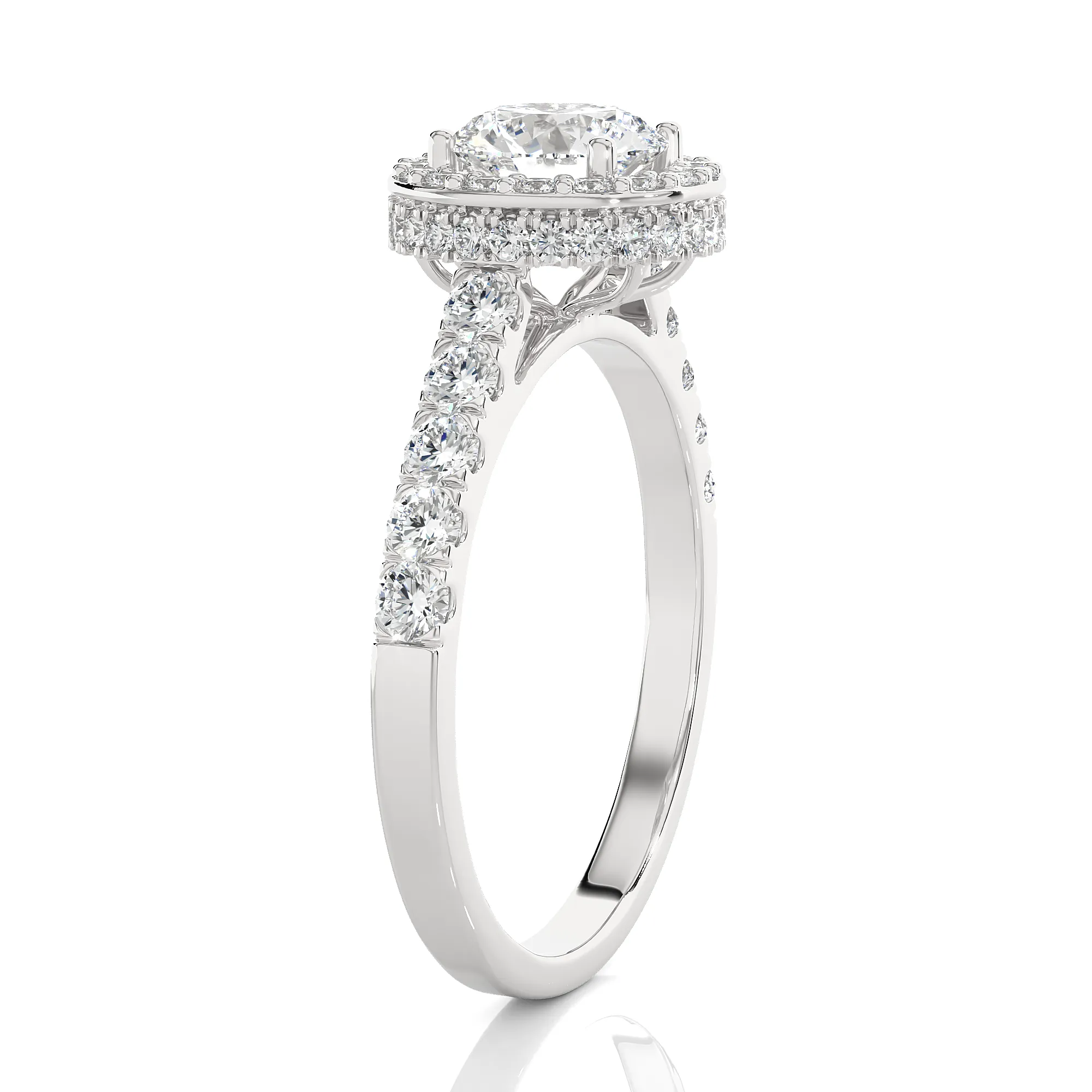 Round Lab Grown Diamond Halo Ring