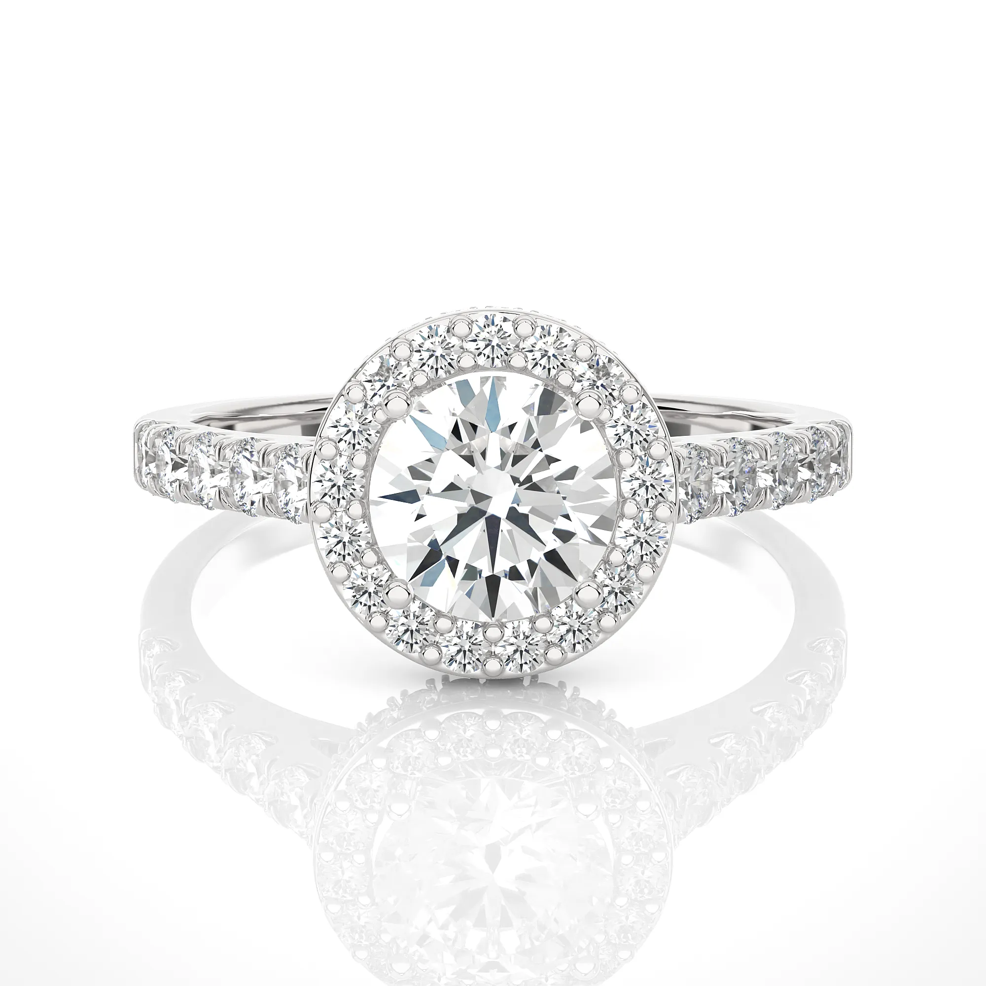 Round Lab Grown Diamond Halo Ring