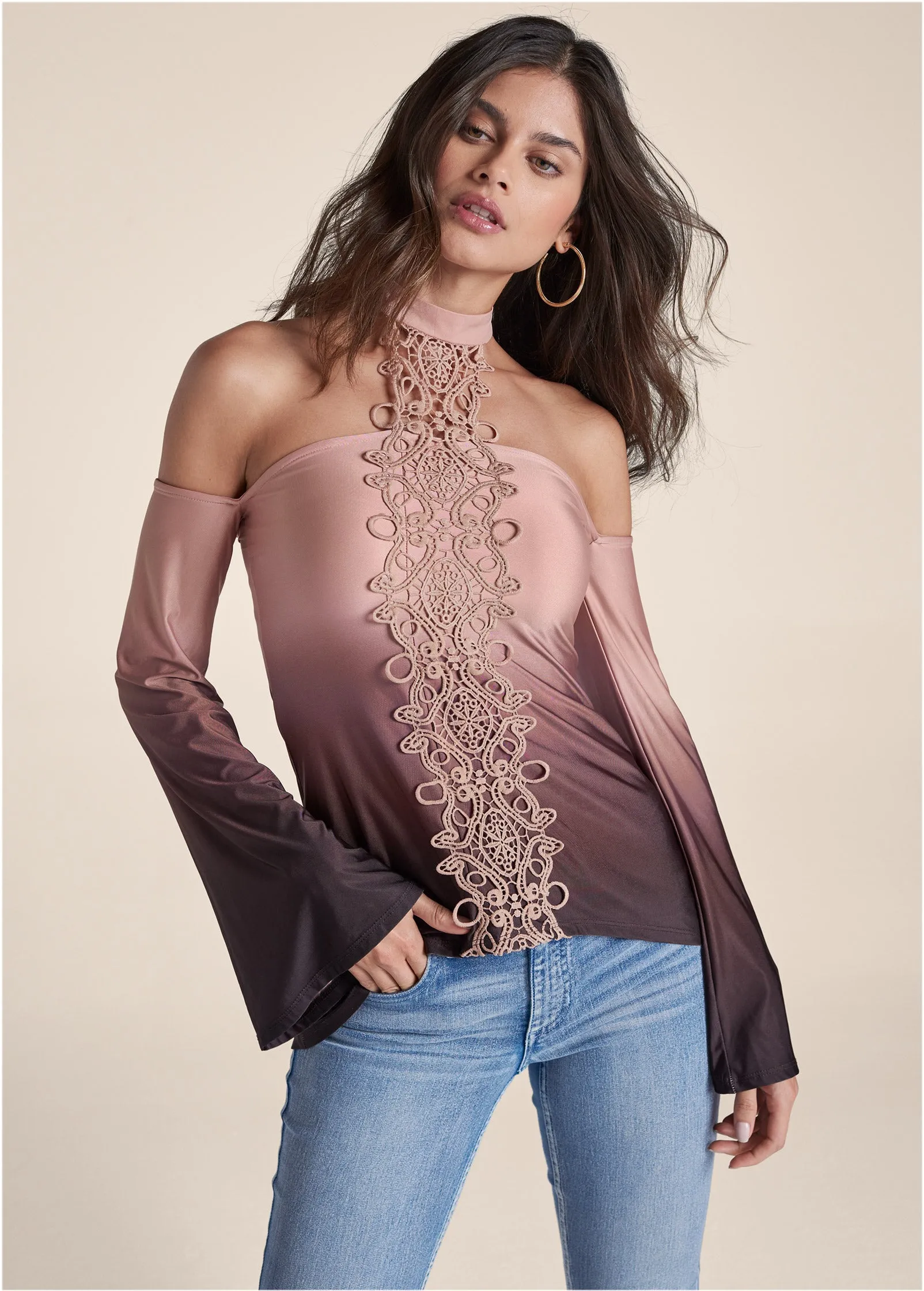 Sand Dune Ombre Top - Blush Multi