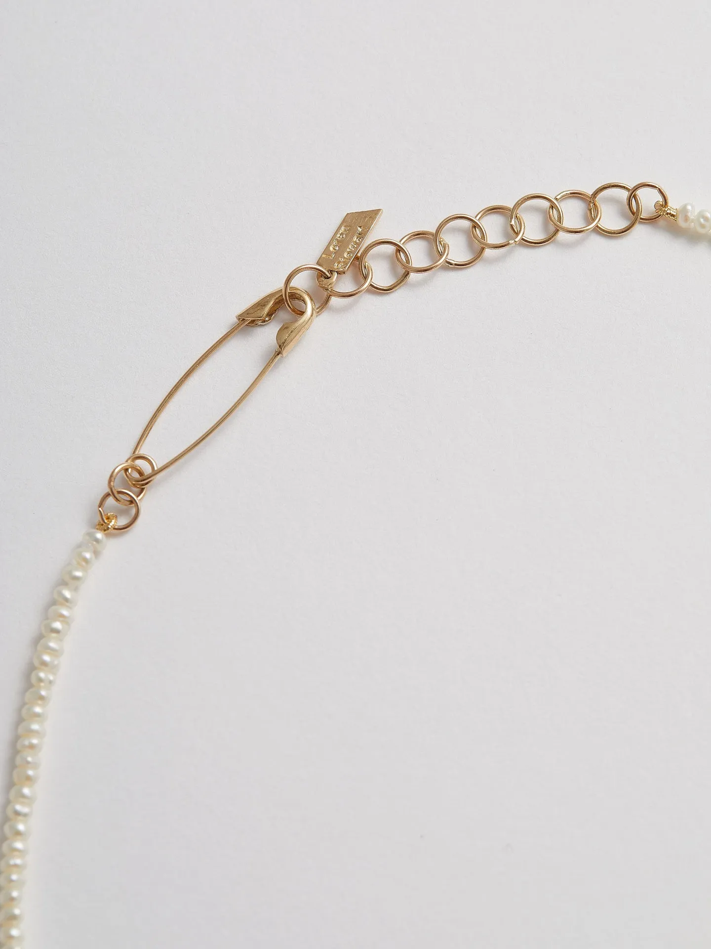 Seed Pearl Safety Pin Choker