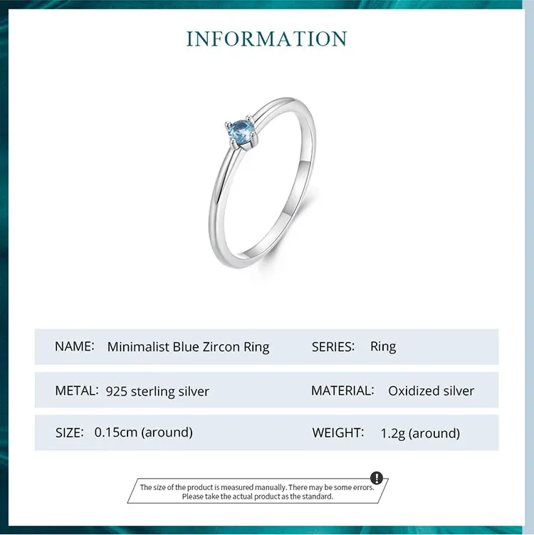 Silver Blue Zircon Ring