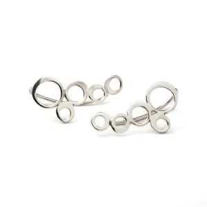 Silver Circles Ear Climbers