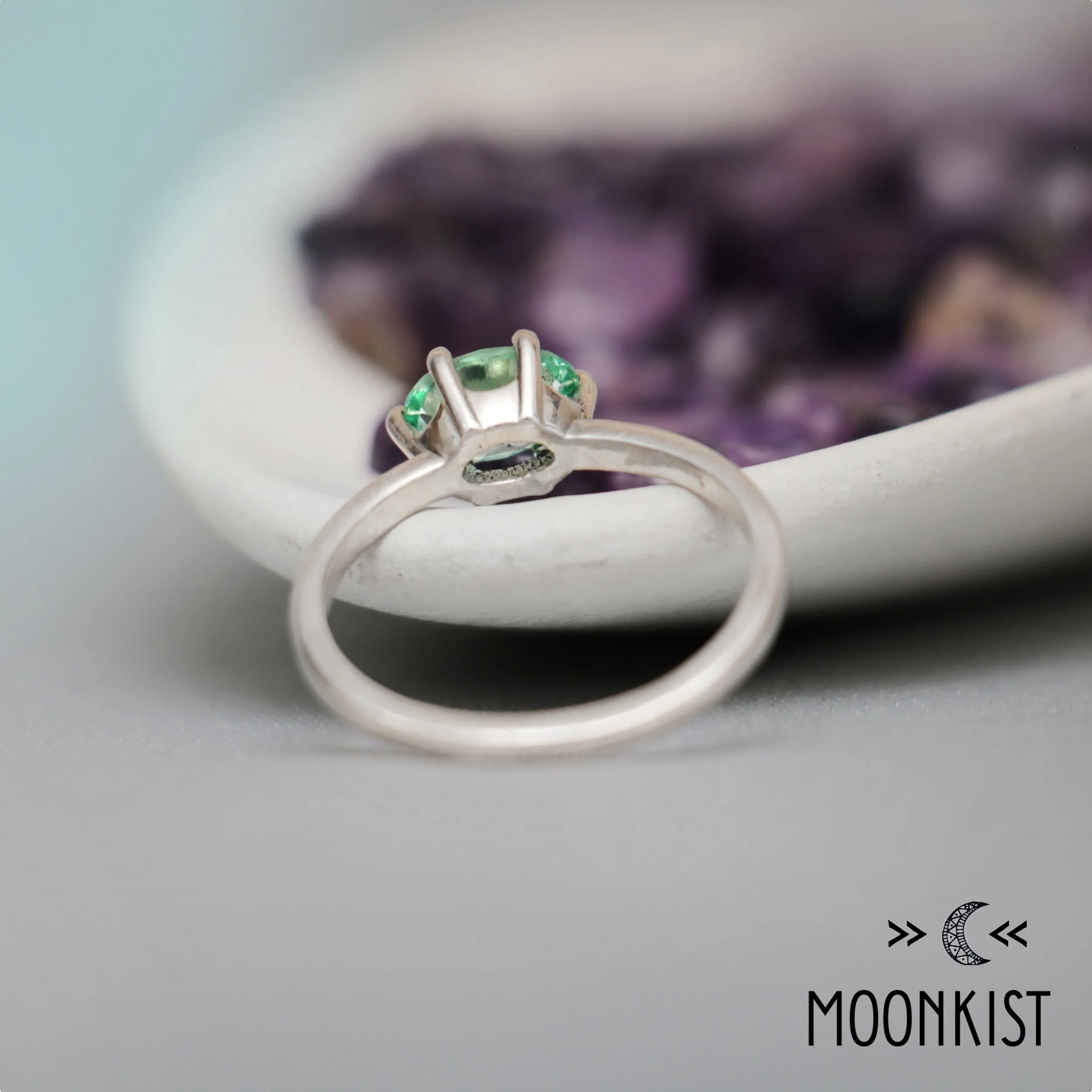 Silver Oval Classic Solitaire Ring | Moonkist Designs