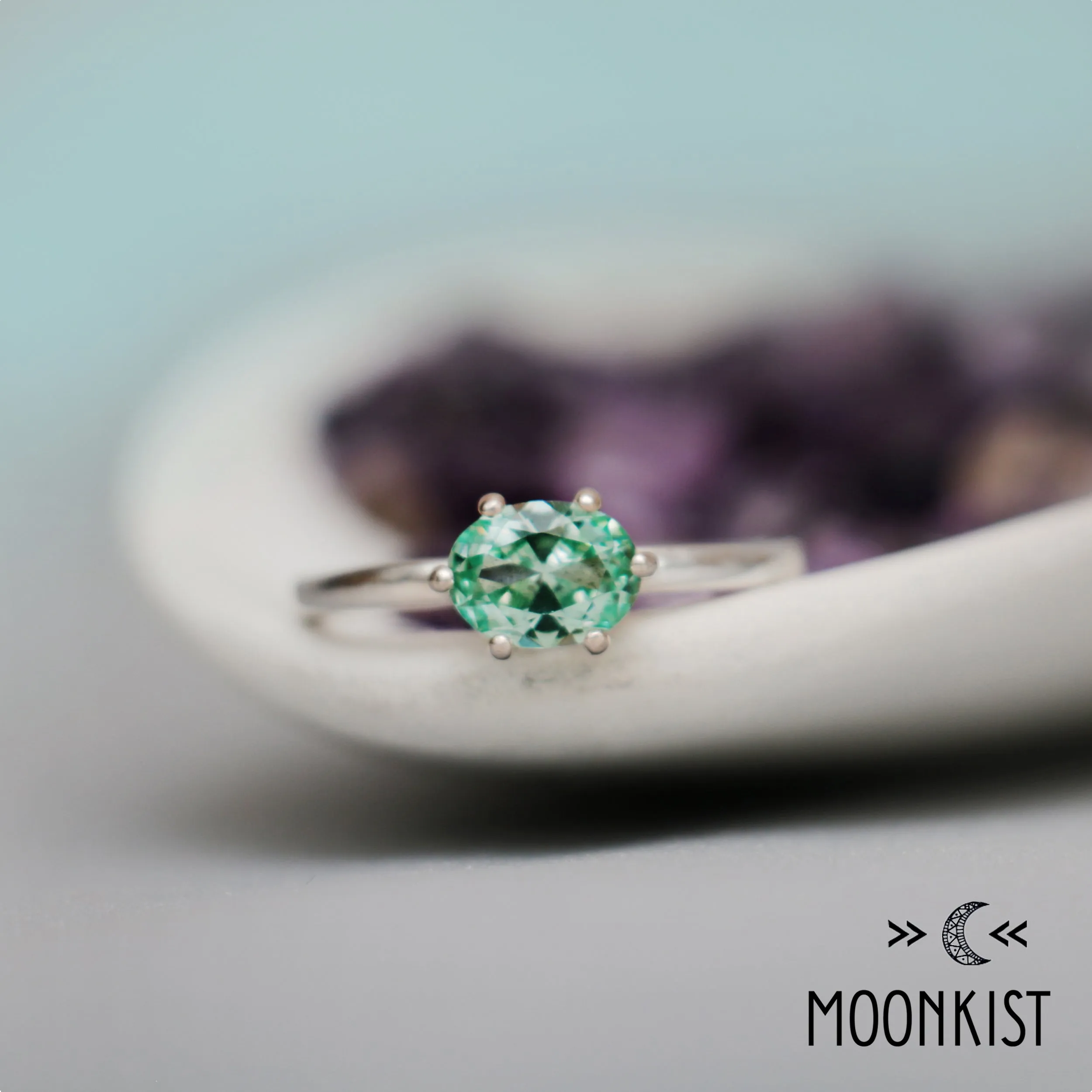 Silver Oval Classic Solitaire Ring | Moonkist Designs