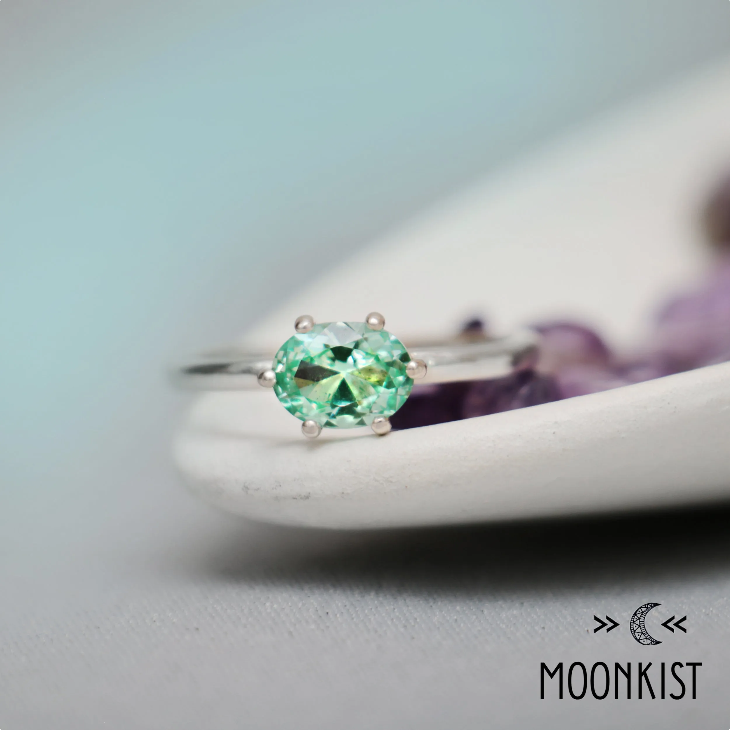 Silver Oval Classic Solitaire Ring | Moonkist Designs