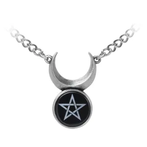 Sin-Horned God Pendant Crescent Moon Pentagram Necklace by Alchemy Gothic