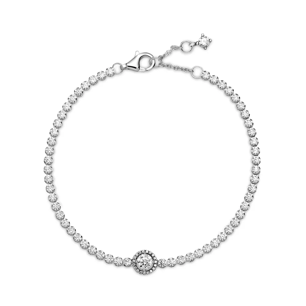 Sparkling Halo Tennis Bracelet