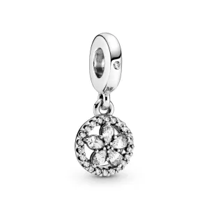 Sparkling Snowflake Circle Dangle Charm