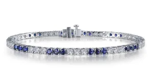 SS Lafonn Lassaire Simulated Diamond & Lab-Grown Sapphire alternating Bracelet