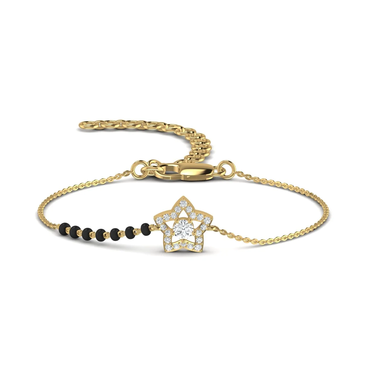 Star Charm Silver Mangalsutra Bracelet