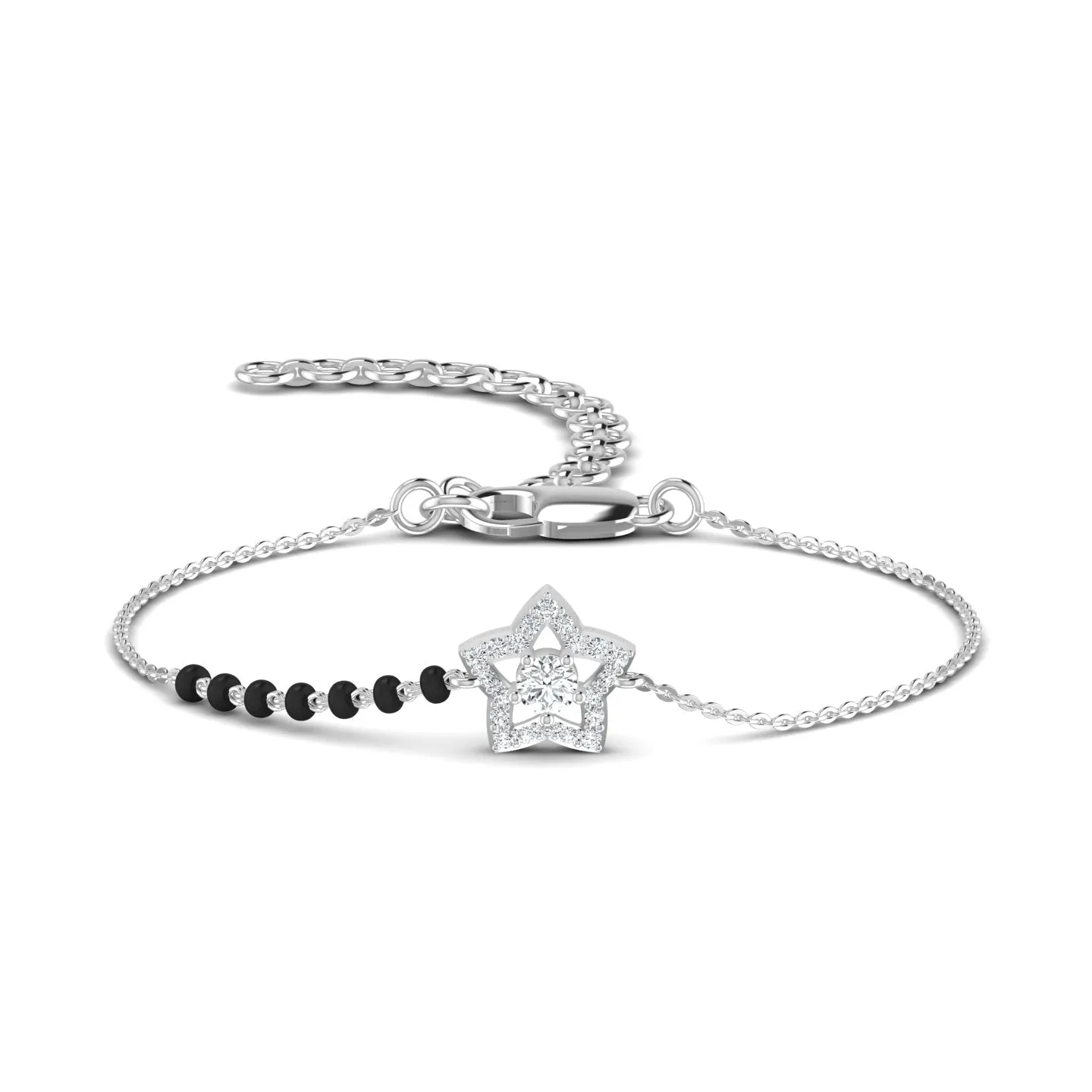 Star Charm Silver Mangalsutra Bracelet