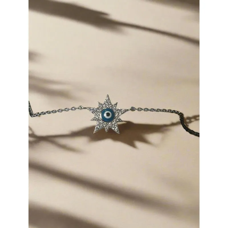 Star Evil Eye Sterling Silver Bracelet