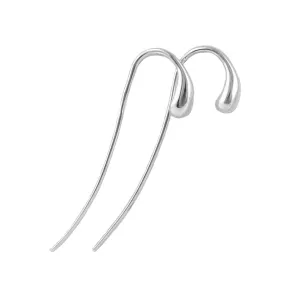 Sterling Silver Designer Hook Through Drop Earrings