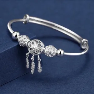 Sterling Silver Dreamcatcher Charm Bracelet