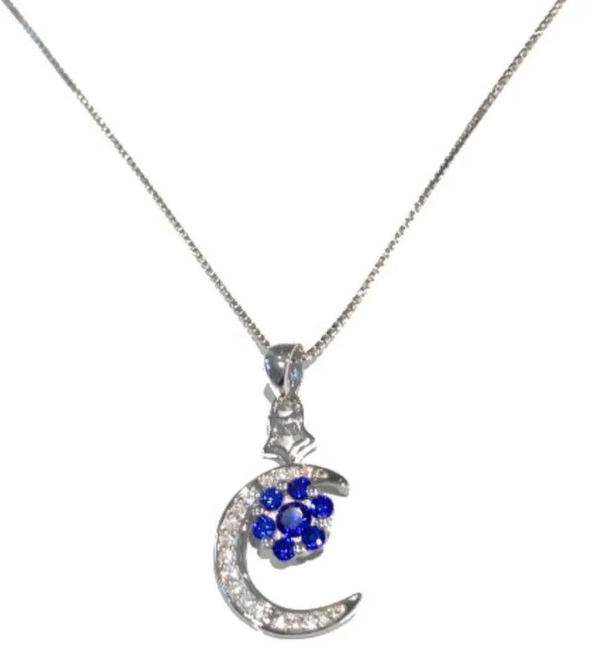 Sterling Silver Moon Crescent Necklace, Dainty Necklace for Women, Min