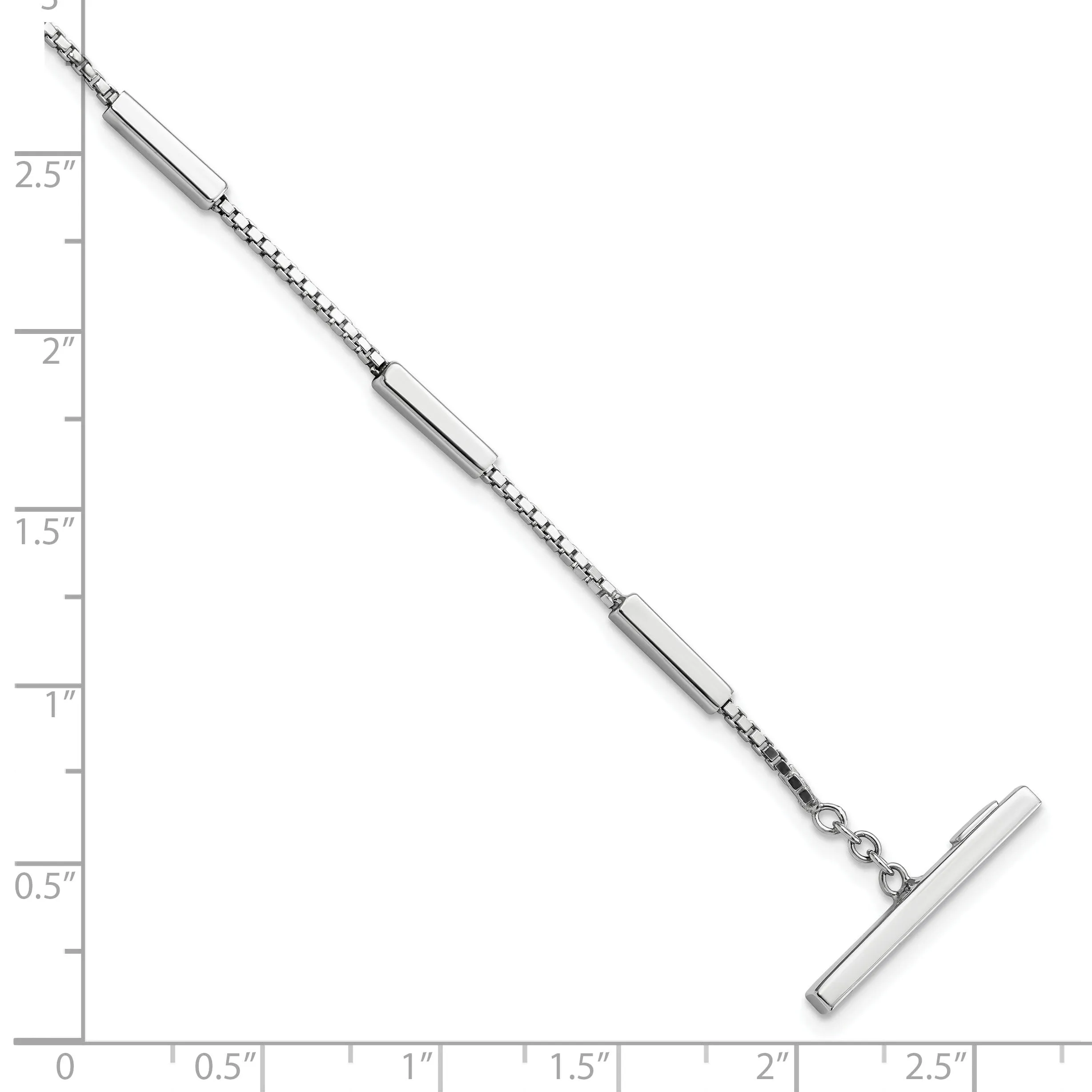 Sterling Silver Polished Toggle Bar Bracelet