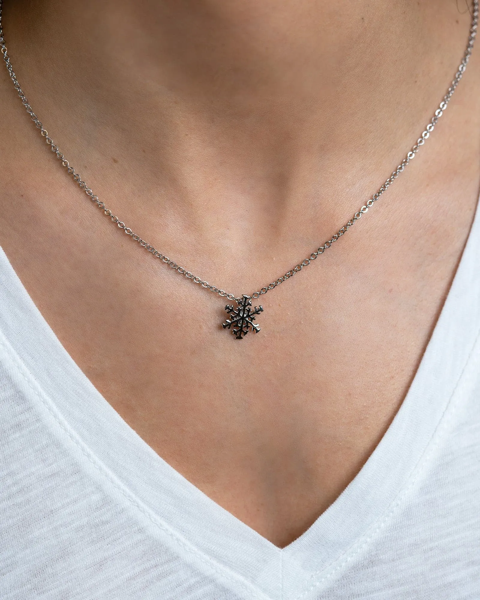 Sterling Silver Snowflake Necklace by Carla | Nancy B.