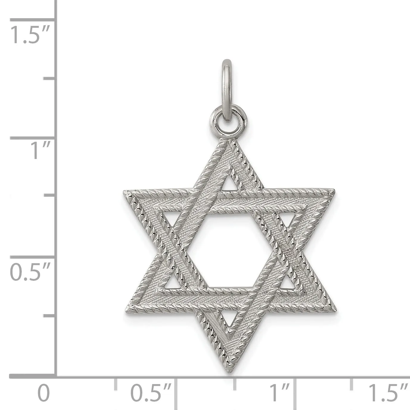 Sterling Silver Star of David Charm Pendant