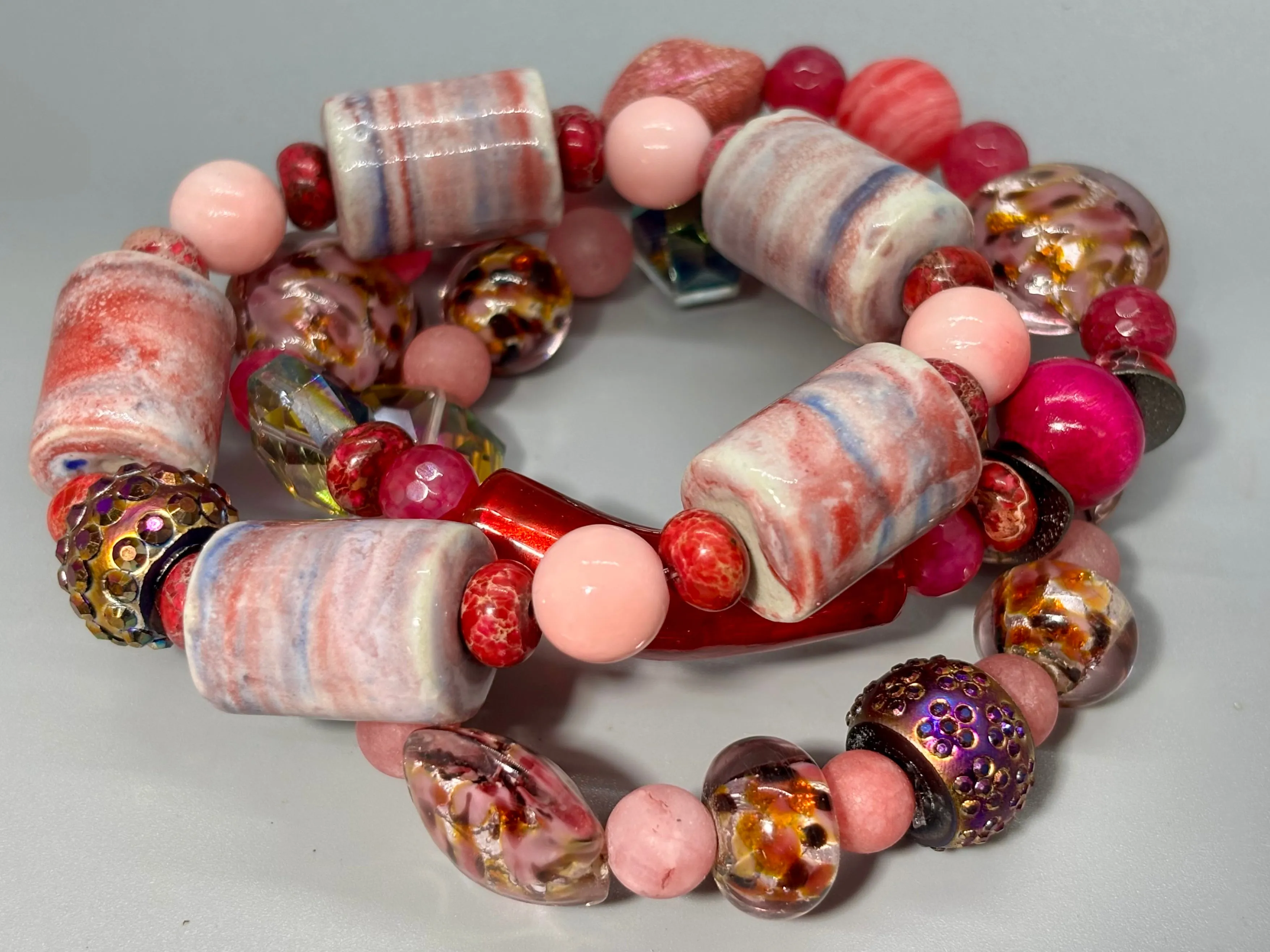 Sweet Pink Boho Stretch Bracelets