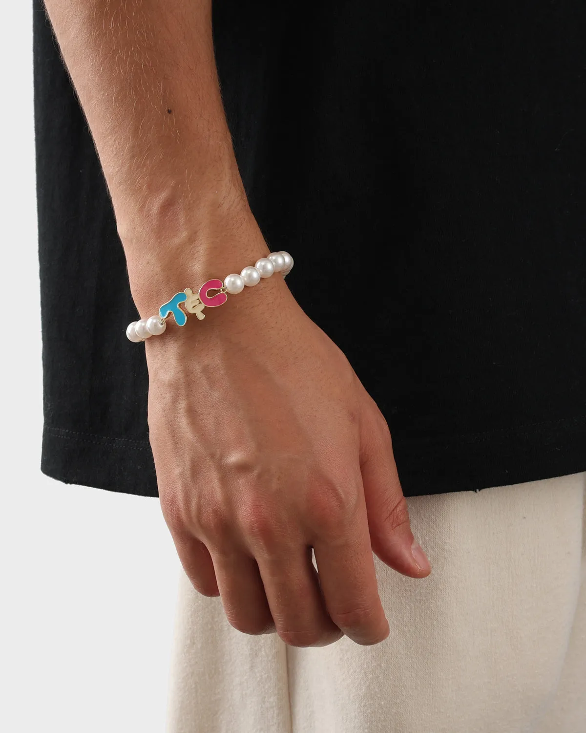 T&C Pearl Bracelet in White