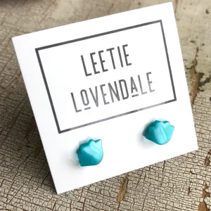 Teal Moonglow Lotus Moonglow  Studs